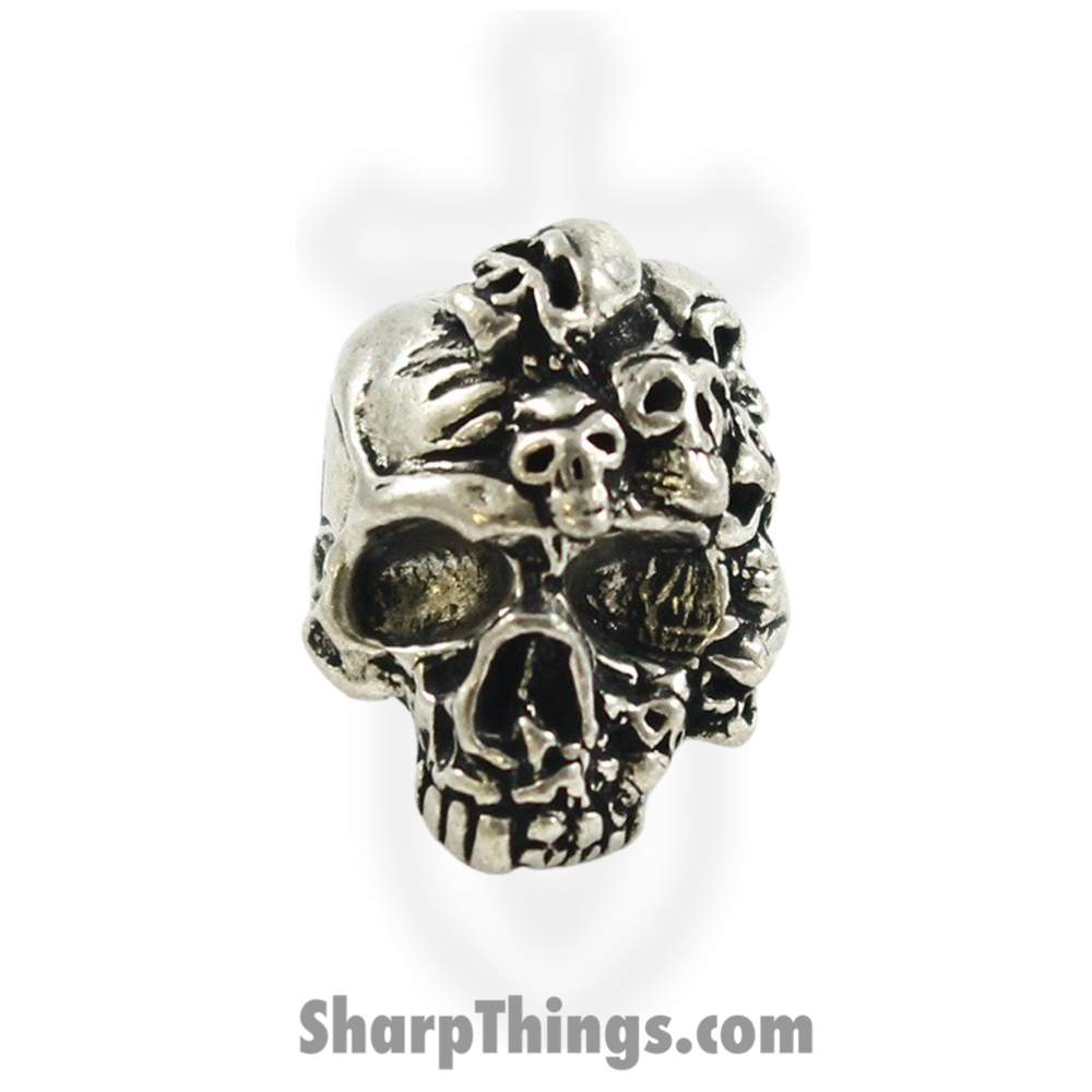 9d4a6a70-fc9e-4e15-af56-e55efc185503_SMUKMP_1.jpg Schmuckatelli Co - SMUKMP - Mind Skull Bead - Pewter - Image 1