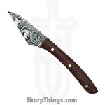 Royalty Rings Co. - RRC-Gaia-01 - Gaia - Fixed Blade Knife - Baker Forge Damascus Damascus Kiridashi - G-Carta - Red/Black