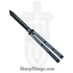 Squid Industries - 09TNALDCORGM - Krake Raken Tanto V2.5 Inked Balisong Knife - AEB-L 7075 - Gunmetal