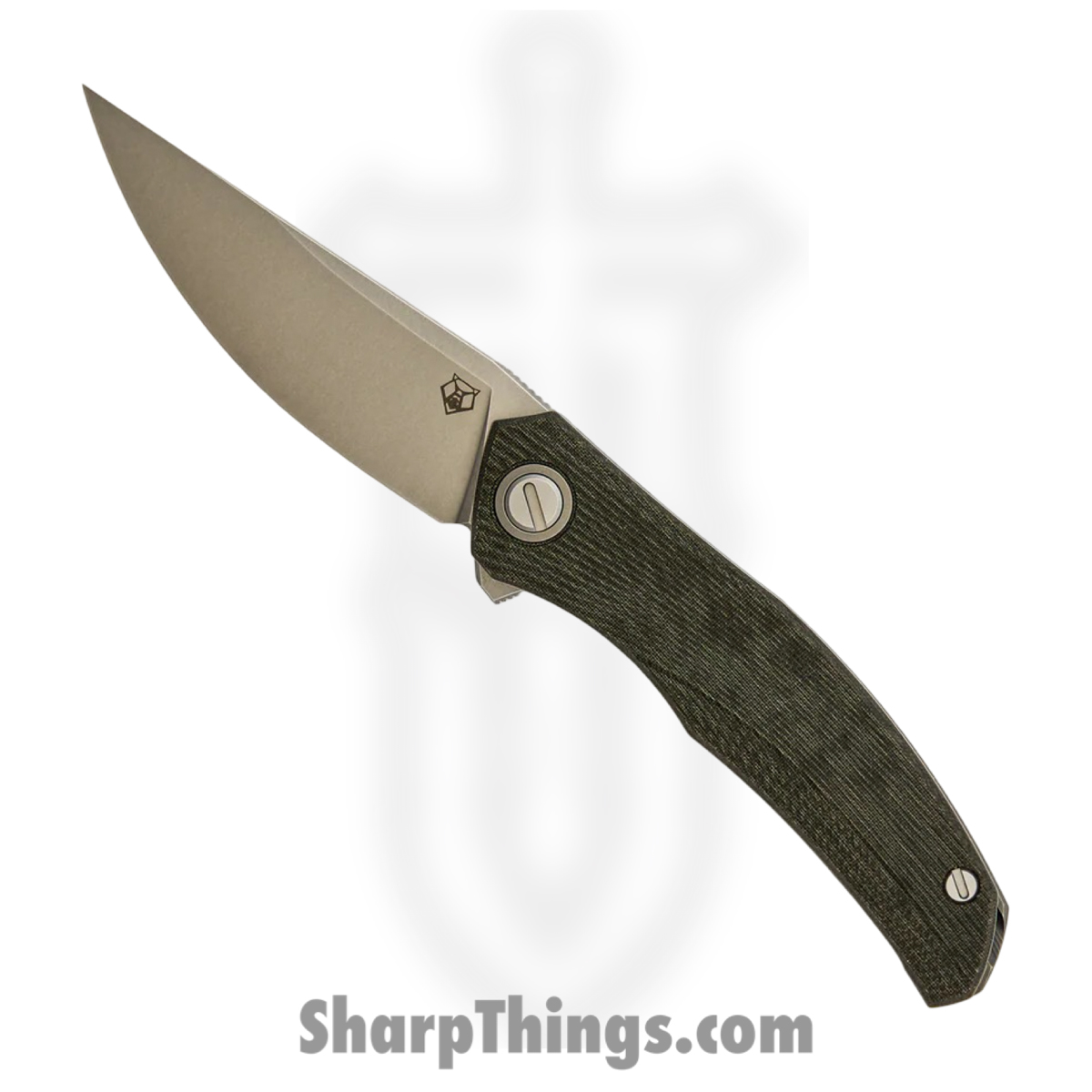 9f65beb5-b594-4a65-9b2e-3d6d97bb3438_SHI-Q95-GRNM_1.jpg Shirogorov Knives - SHI-Q95-GRNM - Ursus Q95 - Folding Knife - ELMAX Stonewash Upswept - Micarta - Green - Image 1