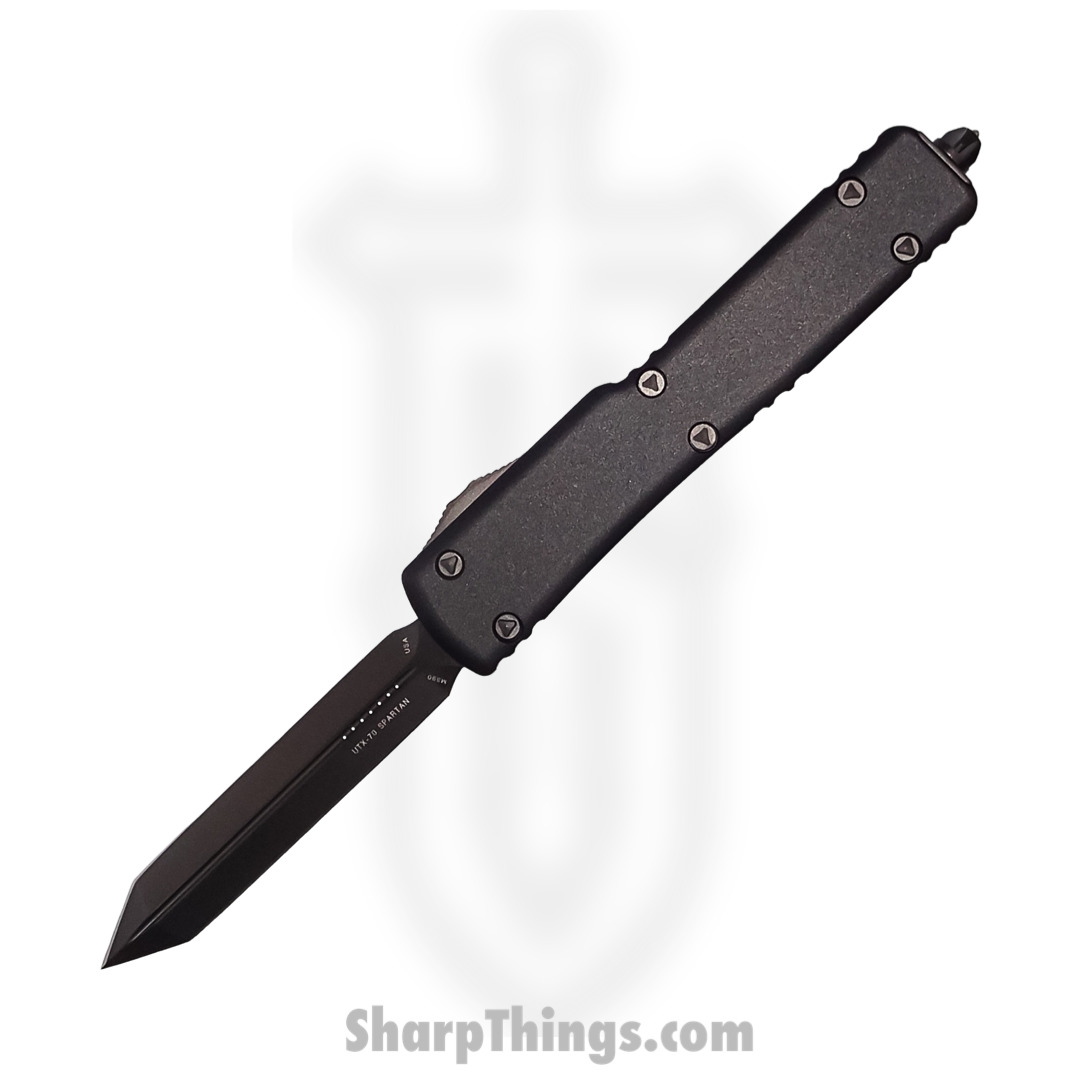 9f781cbd-3975-4dfd-b500-c6ae3fdefdd5_249-1DLCTS_1.jpg Microtech - 249-1DLCTS - UTX-70 Signature Series - OTF Auto - 204P Coated Spartan - 6061-T6 Aluminum - Black - Image 1