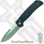 ProTech - BT2704 - Terzuola ATCF - Automatic Knife - Magnacut Stonewash Drop Point - Aluminum/CF Inlay - Black