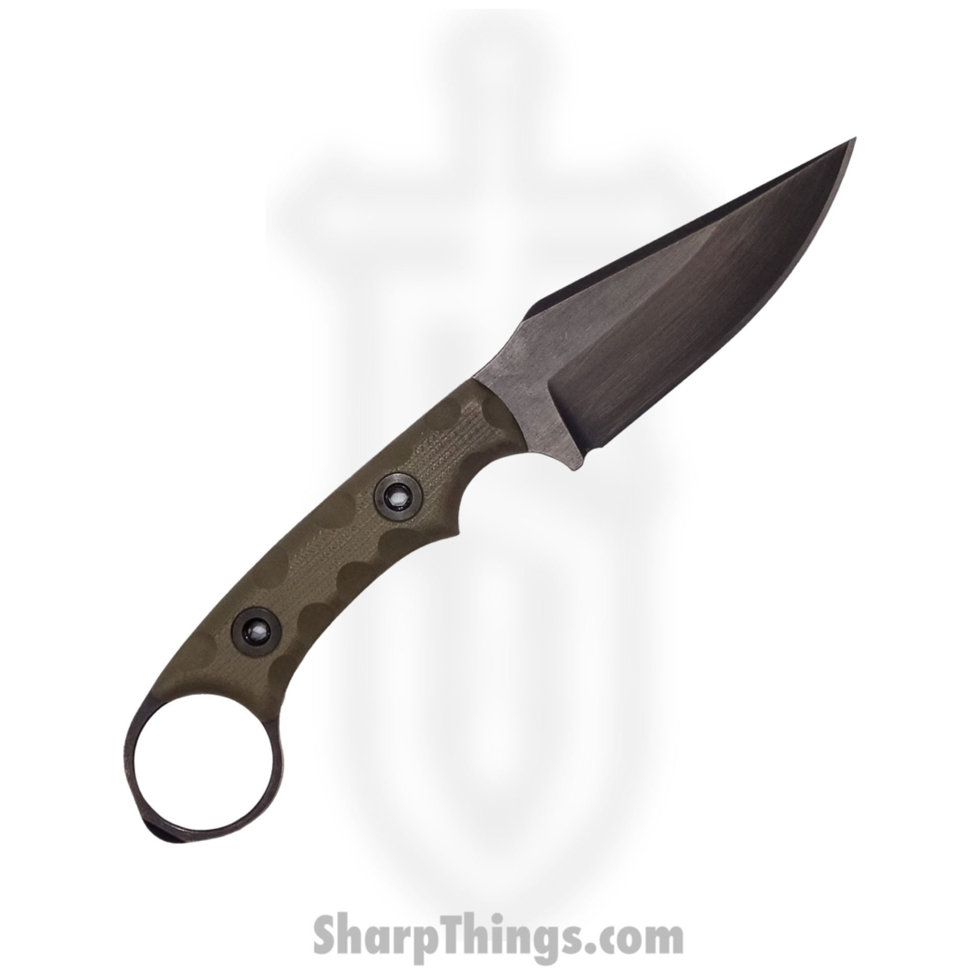 a0365dec-3f48-47cc-97c8-52d101978a35_NtStkCGODGG_1.jpg T.Kell Knives - NtStkCGODGG - Nightstalker CG - Fixed Blade Knife - 80CRV2 Nickle Boron Coated Clip Point - G10 - OD Green Grenade Grip - Image 1
