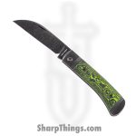 Jack Wolf Knives - Venom-02-CC-TOX-GRN - Venom Jack - Folding Knife - S90V Blackwash Sheepsfoot - CamoCarbon - Toxic Green