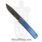 Medford Knife - MK211DDQ-37A2-TFQ3-Q4 - Gentleman Jack Folding Knife - Damascus Titanium - Blue