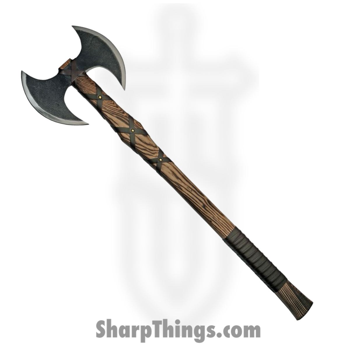 a15d080b-48bf-471a-a682-49e8c5c7cca2_PA882480_1.jpg Rite Edge - PA882480 - Berserker Battle Axe - Fixed Blade Knife - Stainless Coated - Burnt Ash Wood - Brown Black - Image 1