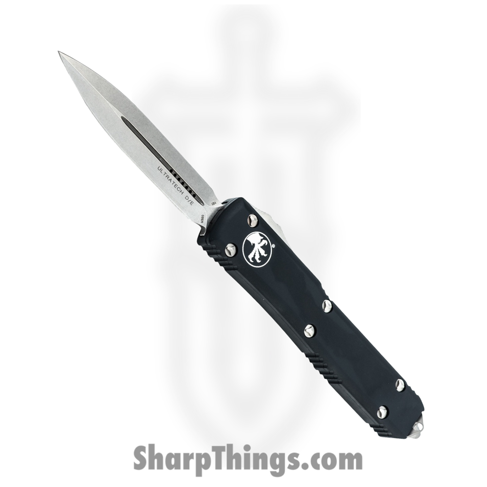 a163ccf7-4eae-44ac-9769-8a45dc6cdbdf_122-10_1.jpg Microtech - 122-10 - Ultratech - OTF Auto - M390, 204P, Elmax, or XHP Stonewash Dagger - Aluminum - Black - Image 1