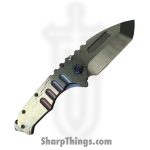 Medford Knife and Tool - MK0124TT-01TM-TFCB-BN - LH Prae "T" - Folding Knife - S45VN Satin Tanto - "Cracked Glass" Titanium