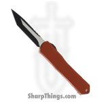 Heretic Knives - H023-10A-ORG - Manticore S - OTF Auto - Elmax Two Tone Tanto - 6061-T6 Aluminum - Orange