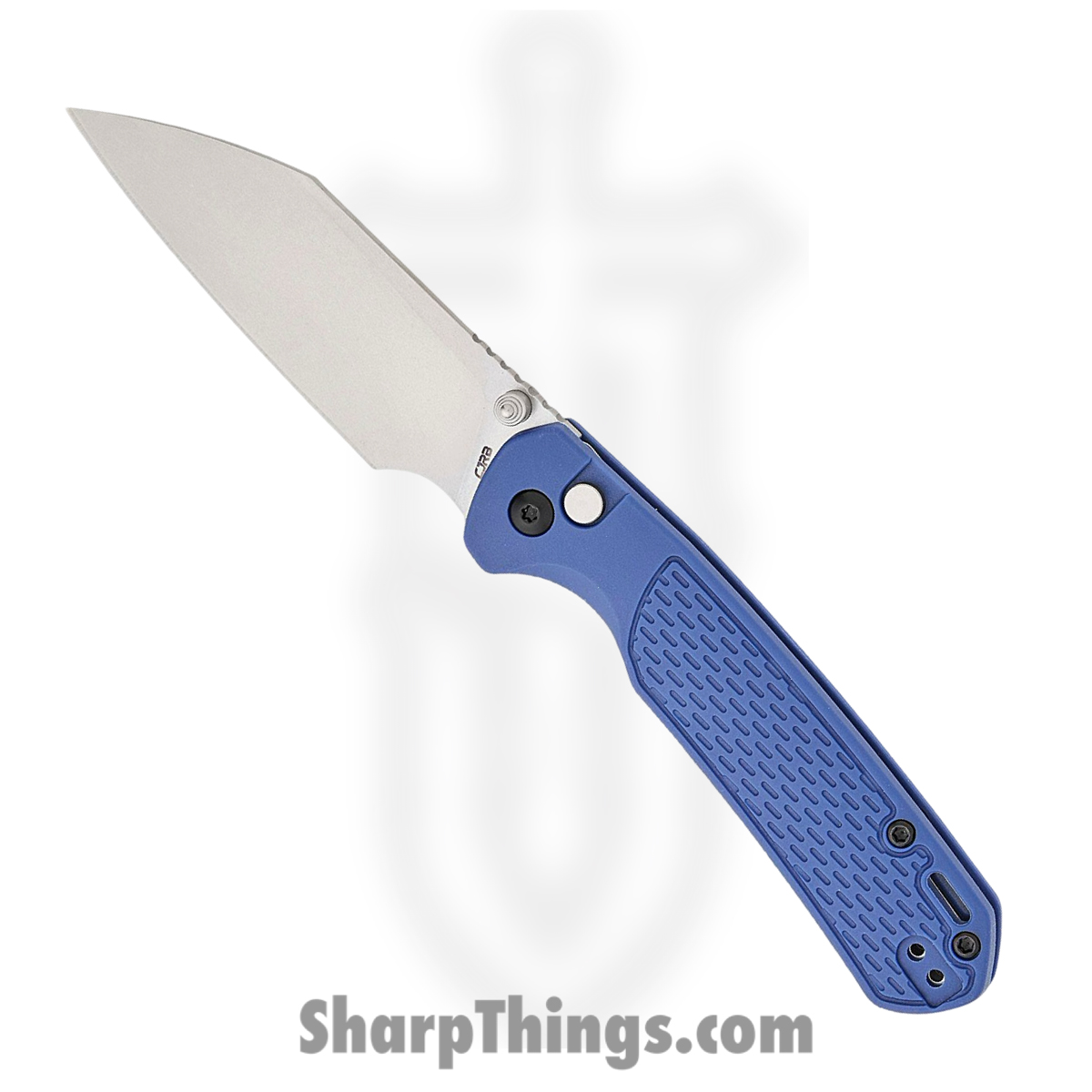 a268a35e-f5e0-4825-83ed-50bcba08610f_J1945BU_1.jpg CJRB - J1945BU - Pyrite - Folding Knife - AR-RPM9 Stonewash Wharncliffe - FRN - Blue - Image 1
