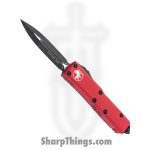Microtech - 232-1RD - UTX-85 - OTF Auto - Elmax, M390, 204P Coated Dagger - 6061-T6 Aluminum - Red