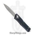 Microtech - 142-10AP - Combat Troodon - OTF Auto - Elmax, M390, 204P Apocalyptic Dagger - 6061-T6 Aluminum - Black
