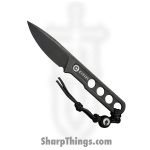 Civivi - CIVC220121 - Circulus - Fixed Blade Knife - 10Cr15CoMoV Black Stonewash Drop Point - Skeletonized - Black