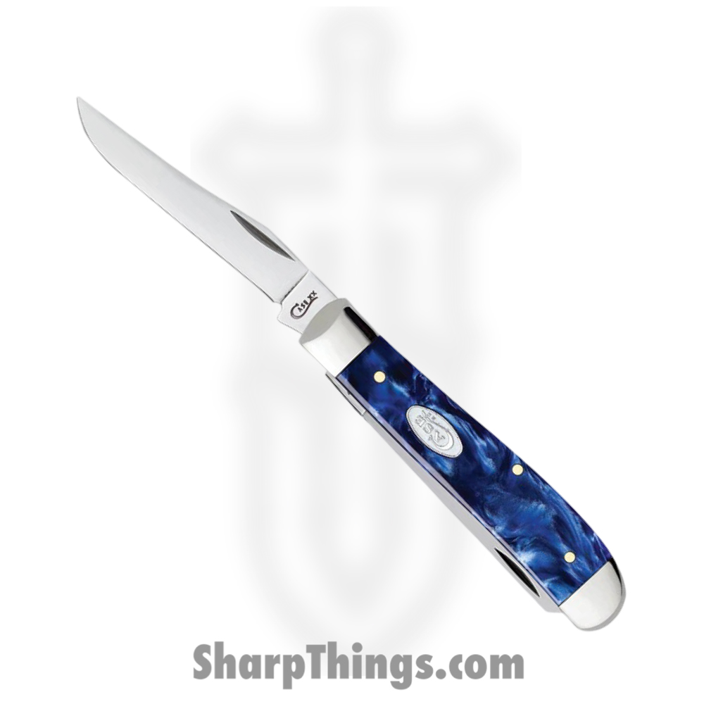 a2d95784-c38f-49d4-80dd-5e758b16e3c3_CA23432_1.jpg Case Cutlery - CA23432 - Mini Trapper - Folding Knife - Tru-Sharp™ Stainless Polished Clip/Spey - Pearl Kirinite - Blue - Image 1