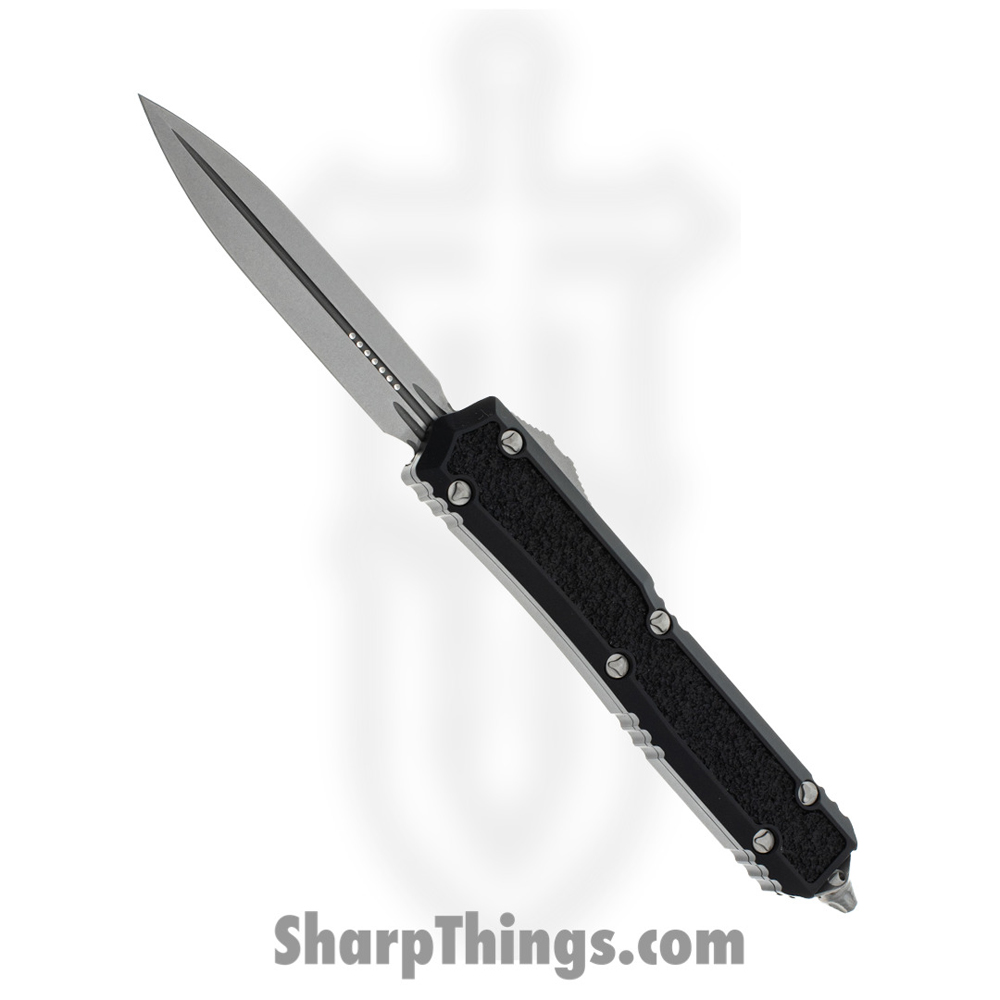 a2f9d578-74e8-4837-92a3-28713ba5f59a_206-10S_1.jpg Microtech - 206-10S - Makora Signature Series - OTF Auto - Elmax, M390, 204P Stonewash Dagger - Aluminum/Traction Inlay - Black - Image 1