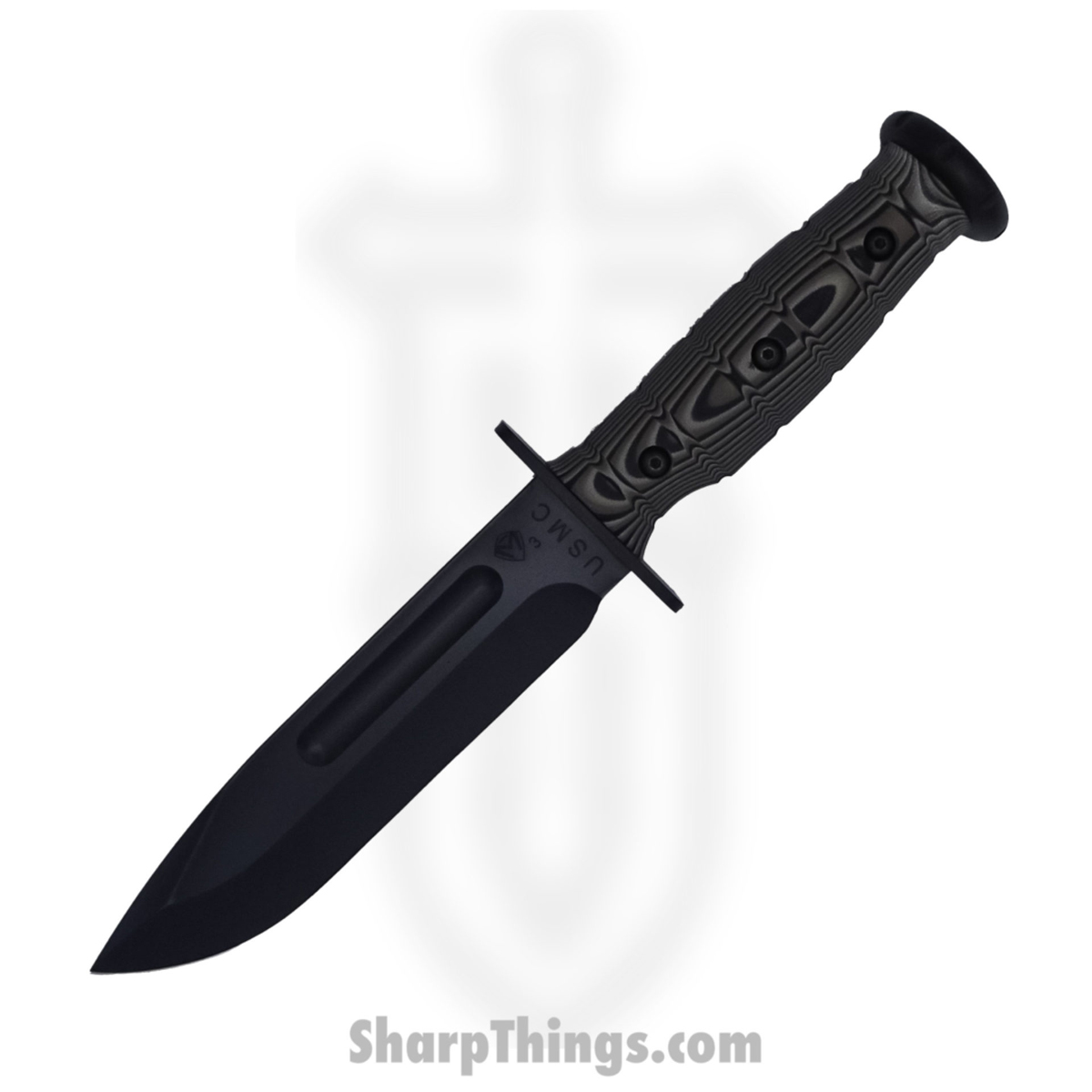 a307cd21-7912-4379-9d4d-09e6aecbc5f4_033025G_2.jpg Medford Knife and Tool - MK103SPQ-12LE-SPQ3-Q4 - USMC Fighter - Fixed Blade Knife - S35VN Coated Drop Point - Layered G10 - Black Tan - Image 1