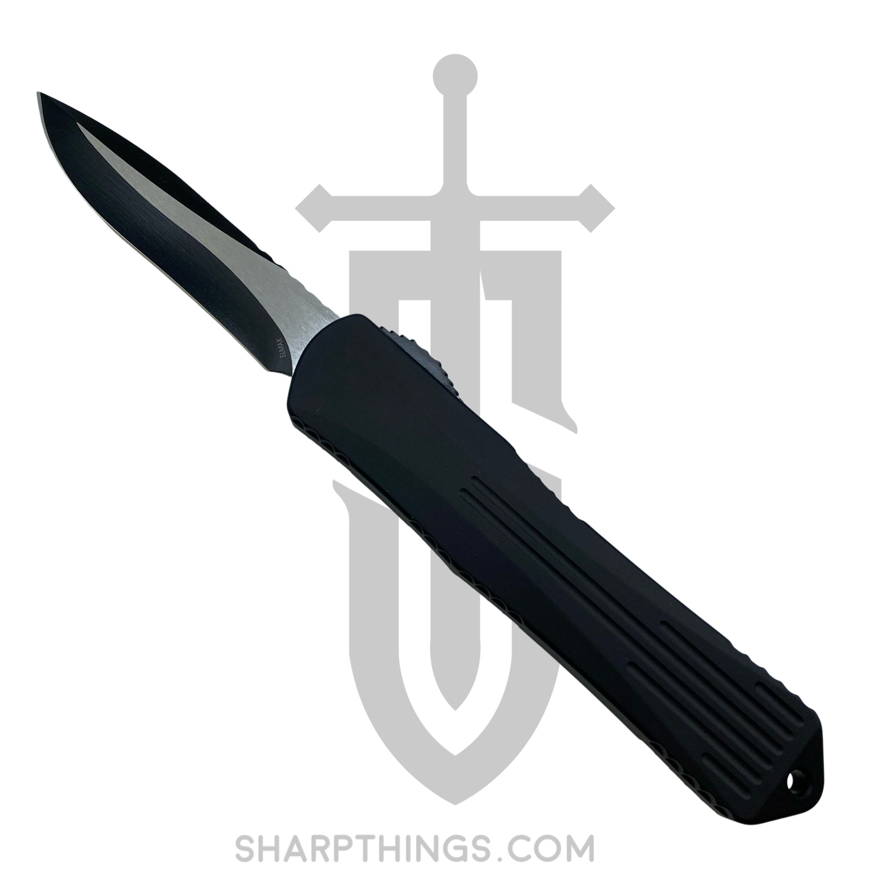 a34090aa-fa19-4cbe-bc96-cd6e8118e37b_H033-10A_1.jpg Heretic Knives - H033-10A - Manticore X - OTF Auto - Elmax Two Tone Tanto - 6061-T6 Aluminum - Black - Image 1