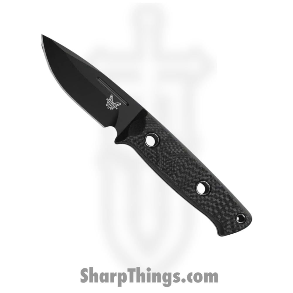 a3470c10-c1b7-48ba-a23b-26e69786ac16_165BK_1.jpg Benchmade - 165BK - Mini Bushcrafter - Fixed Blade Knife - CPM CruWear Coated Drop Point - Carbon Fiber - Black - Image 1