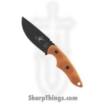 Tops - TP3PR02 - 3 Pointer - Fixed Blade Knife - 1095 Black Traction Coating Full Tang - Canvas Micarta - Tan