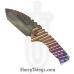 Medford Knife and Tool - MK0294VT-39A5-TFCA-BN - Genesis "T" - Folding Knife - S45VN Vulcan Tanto - Titanium "Warp Speed" - Purple Blue Orange