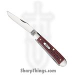Case Cutlery - CA00783 - Trapper - Folding Knife - Tru-Sharp Stainless Polished Clip Spey - Corn Cob Jigged Old Bone - Red