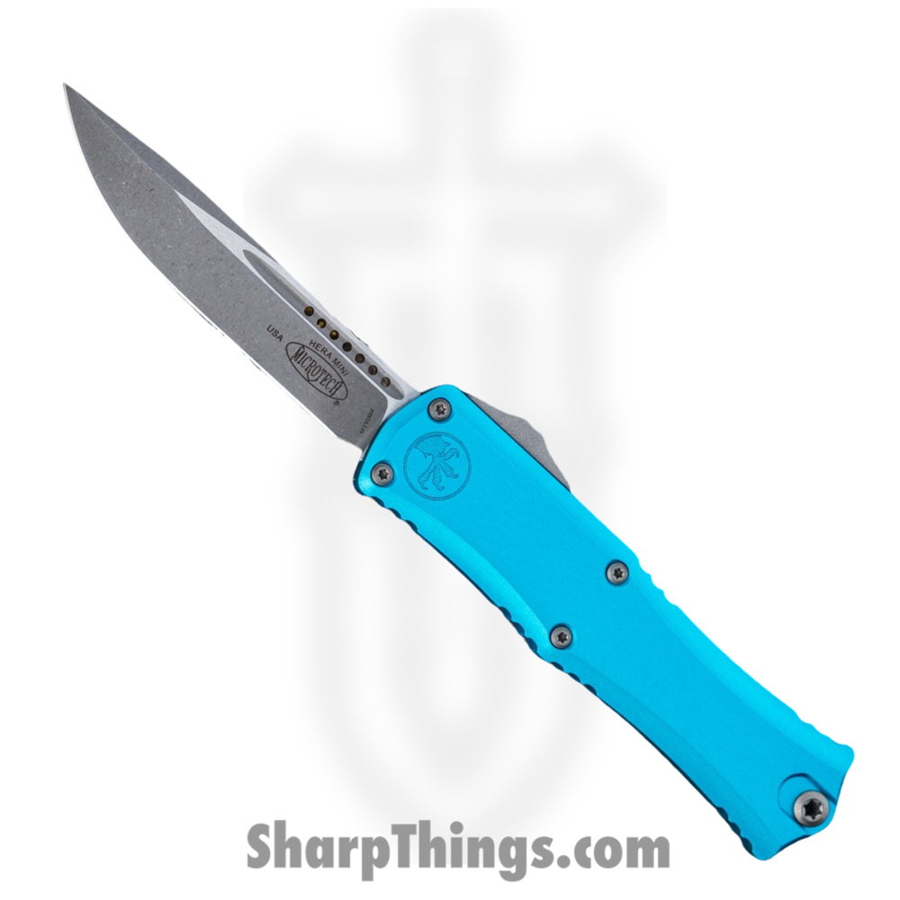 a48d50eb-5483-45bf-866b-3095c0f9a243_1703M-10APTQ_1.jpg Microtech - 1703M-10APTQ - Mini Hera II - OTF Auto - M390MK Apocalyptic Drop Point - Aluminum - Turquoise - Image 1