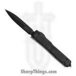 Microtech - 122-1DLCTCFS - Ultratech Signature Series - OTF Auto - DLC Double Edge Dagger - 6061-T6 Aluminum Carbon Fiber Top - Black