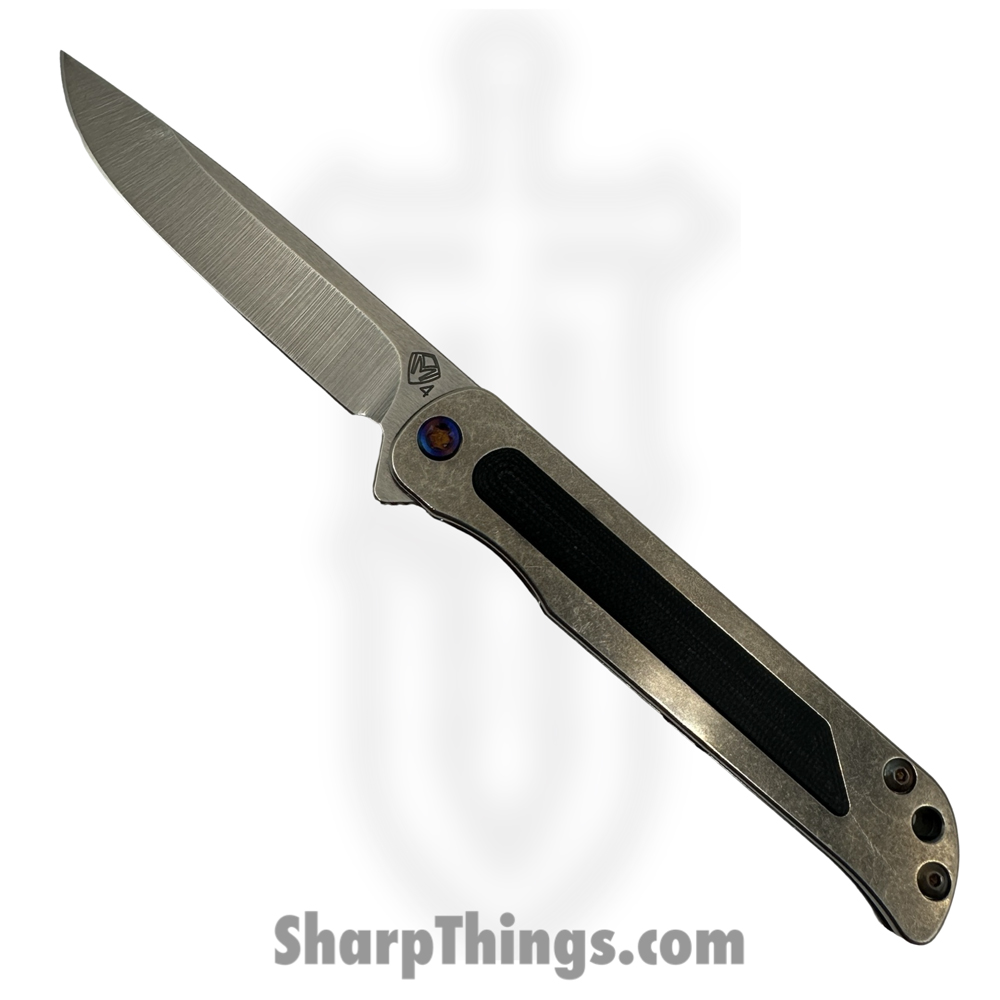 a600a60f-516c-4172-b410-639e78fe6586_MK2154TD-01TM-TFCF-Q4_1.jpg Medford Knife and Tool - MK2154TD-01TM-TFCF-Q4 - T-Bone - Folding Knife - S45VN Tumbled Drop Point - Titanium with G10 Inlay - Black - Image 1