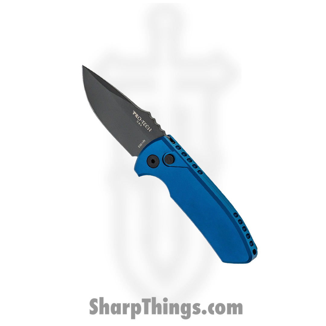a640e170-b155-48b7-8742-cbc142ac7142_LG403-BLUE_1.jpg ProTech - LG403-BLUE - Les George SBR - Automatic Knife - S35VN Coated Drop Point - Aluminum - Blue - Image 1