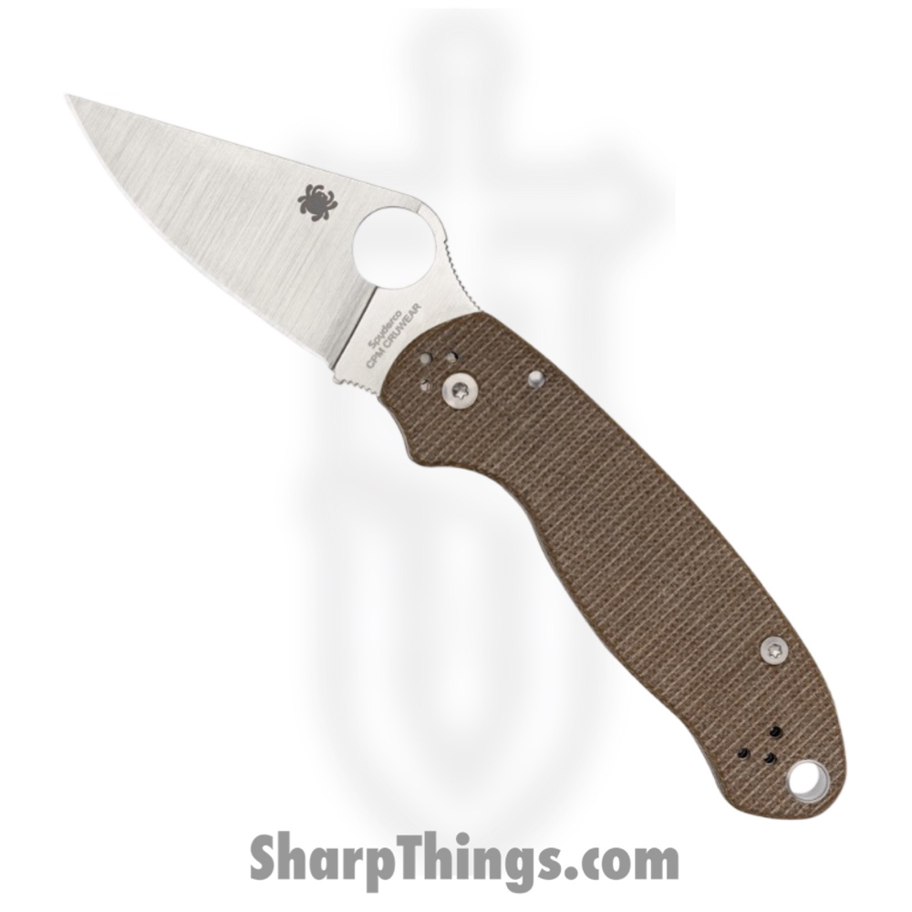 a6b133d3-4283-4701-b71e-d7eb41842e34_SC223MPCW_1.jpg Spyderco - SC223MPCW - Para 3 - Folding Knife - CPM CruWear Satin Clip Point - Canvas Micarta - Brown - Image 1