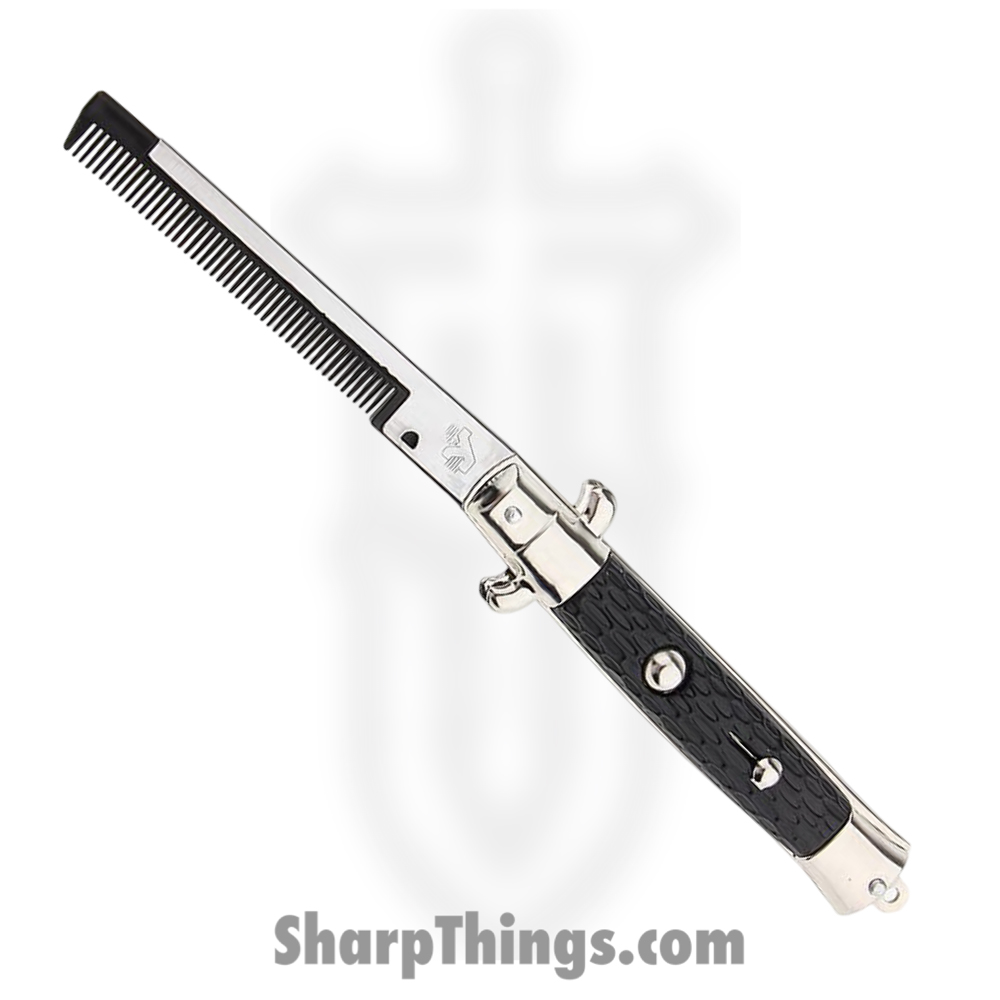 a72169da-e324-450b-9a73-3687724bd148_OC1_1.jpg VOC - OC1 - Switchblade Comb - Composition Handles with Chrome Bolsters - Black - Image 1
