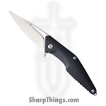 Brous Blades - BRBM005 - Division - Folding Knife - D2 Satin Drop Point - Polymer - Black