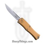 Microtech - 1703M-10TA - Mini Hera II - OTF Auto - M390MK Stonewash Drop Point - Aluminum - Tan