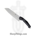 Diafire - DF1930 - Black Diamond Cleaver Style Chef's Knife - Fixed Blade Knife - AUS-8 Satin Cleaver - Nylon/Fiberglass - Black