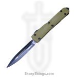 Microtech - 122-1GTODS - Ultratech - OTF Auto - Elmax, M390, 204P Coated Dagger - 6061-T6 Aluminum - OD Green/Black