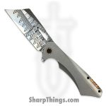 Something Obscene Co. - NVNm-Dam-Mok - New Version Nemley - Damacore Odins Eye Cleaver - Titanium - Grey Mokume