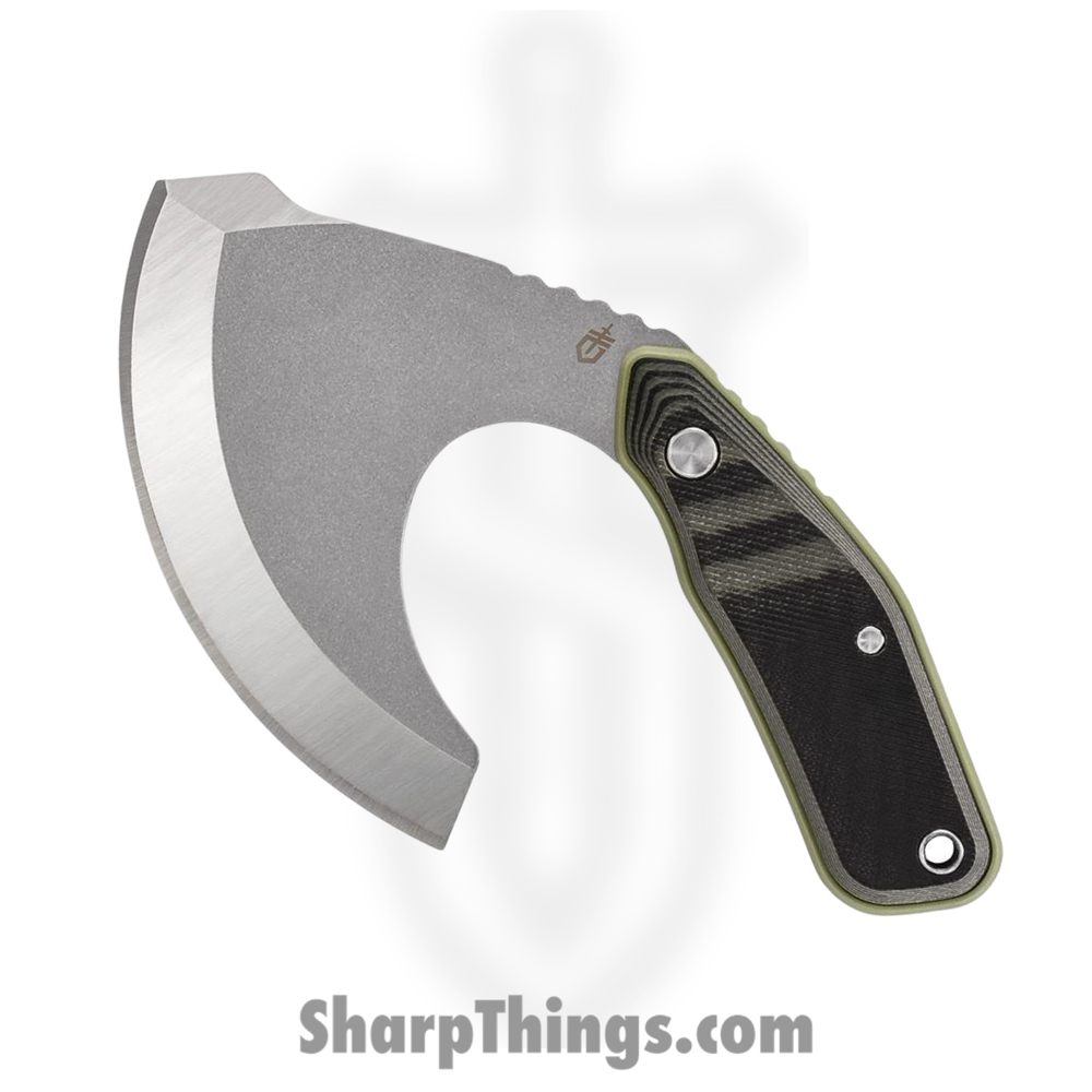 a952289c-fa22-47f9-8742-10690e561090_G3937_1.jpg Gerber - G3937 - Downwind Ulu - Fixed Blade Knife - 7Cr17MoV Stonewash Ulu - G10 - Black/Green - Image 1