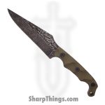 Stroup Knives - TU2-ODGREEN-G10 - Tactical Use Fixed Blade Hand Carved Pike Blade Knife - 1095 G10 - OD Green