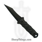 Half Face Blades - HFBCDNBKMI06 - Combat Dirt Nap - Fixed Blade Knife - S45VN Armor Black Cerakote Reverse Tanto - Burlap Micarta Chaos Grip - Black