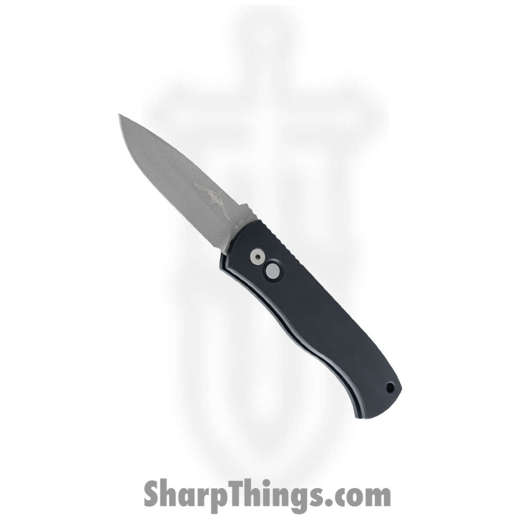 aad02856-077c-4407-af93-02609e10d61b_E7A5_1.png ProTech - E7A5 - Emerson CQC7 - Automatic Knife - 154CM Stonewash Drop Point - Aluminum - Black - Image 1