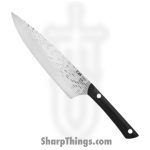 Kai - HT7066 - Pro Chef 8" - Fixed Blade Knife - AUS-6 Hammered Drop Point - POM - Black