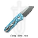ProTech - R5405T-BLUE - Runt 5 - Automatic Knife - Stonewash Reverse Tanto Magnacut - 6061-T6 Aluminum - Blue