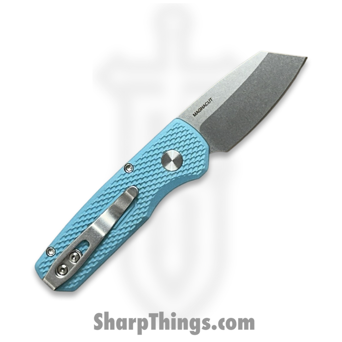 ab31e19a-df64-40d6-986c-99ef70d4b334_r5405tblue_1.jpg ProTech - R5405T-BLUE - Runt 5 - Automatic Knife - Stonewash Reverse Tanto Magnacut - 6061-T6 Aluminum - Blue - Image 1