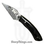 Royalty Rings Co. - RRC-Tln-01 - Talon - Fixed Blade Knife - Baker Forge Icestom Wavy Damascus Kiridashi - Resin - Black/Gold/Green