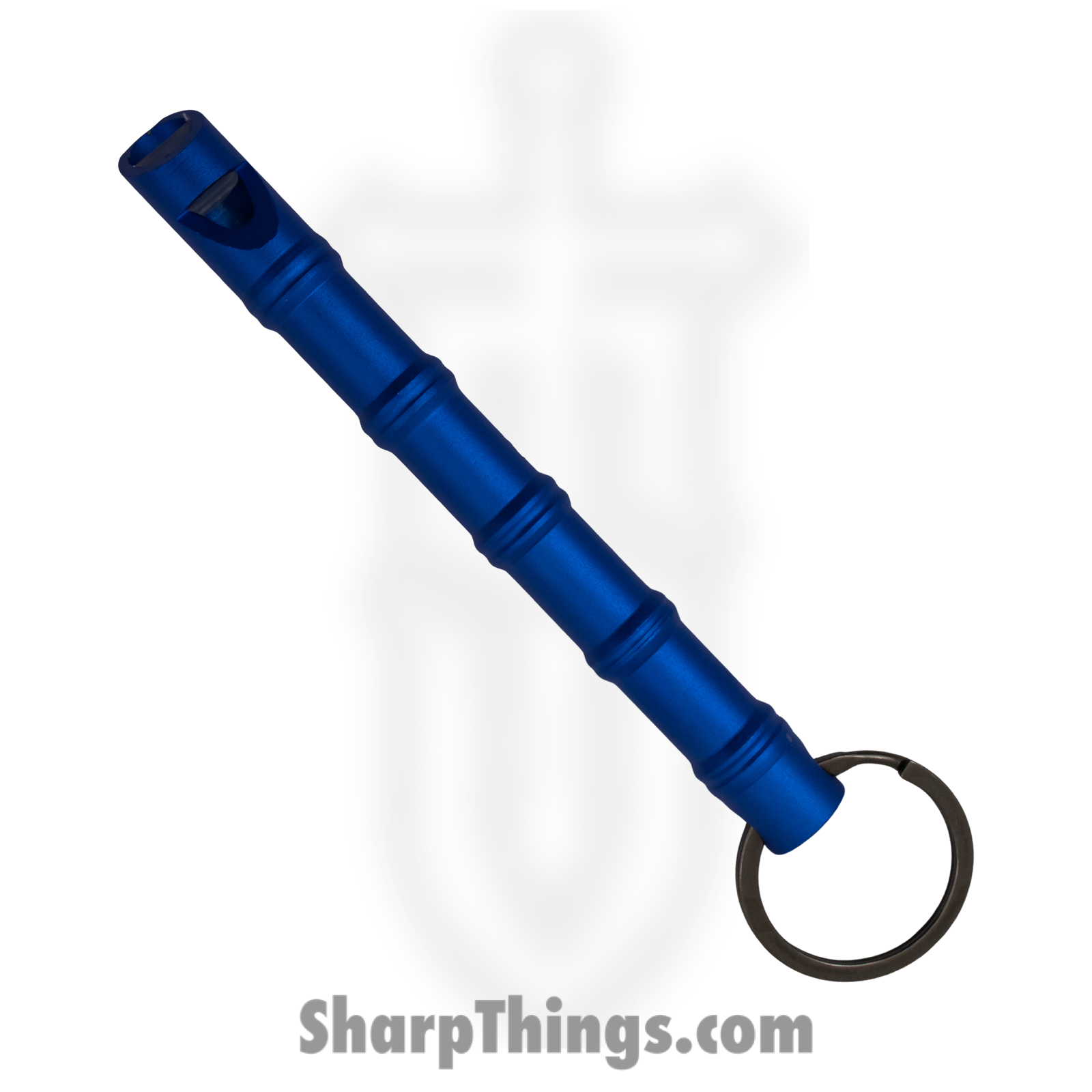 ab7a8ff9-1558-4e25-8649-cec5e4d14a3e_p15940bl_1.png VOC - p15940bl - Whistle & Kubotan Keychain - Aluminum - Blue - Image 1