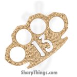 VOC - BR-250-HAM - Heavy Duty Buckle Paperweight 13 Craters - Brass