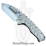 Medford Knife and Tool - 091924L - Prae Ti - Folding Knife - S35VN Satin Tanto - Titanium "Contoured/Predator" - Silver