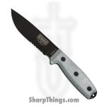 ESEE - RC4S - Model 4 P/S - Fixed Blade Knife - 1095 HC Coated Drop Point - Micarta - Black