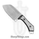Midgards-Messer Knives - MM018 - Nertus - Fixed Blade Knife - CPM 3V Blasted Cleaver - Titanium Copper Inlay - Black Silver