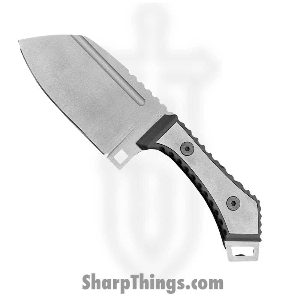 ac1812bd-33ea-4331-b741-920a90110b2f_MM018_1.jpg Midgards-Messer Knives - MM018 - Nertus - Fixed Blade Knife - CPM 3V Blasted Cleaver - Titanium Copper Inlay - Black Silver - Image 1